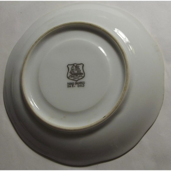 VTG Del Mar Japan Saucer Pink Roses Hand Painted 24K Gold CHIPPED - Picture 4 of 5